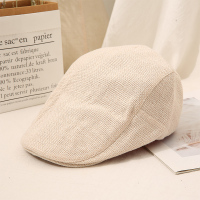 盛世尼曼帽子女复古鸭舌帽男大头帽户外亚麻贝雷帽春夏透气英伦文艺前进帽