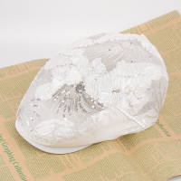 盛世尼曼镂空女士夏季潮帽超薄网纱透气清凉立体花纹不规则韩版鸭舌贝雷帽帽子