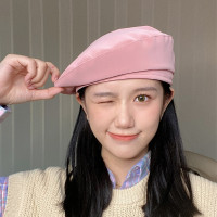 盛世尼曼[粉粉嫩嫩]一款手感炒鸡好的贝雷帽子女可调节温柔皮粉画家帽潮