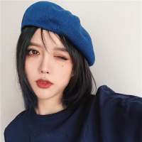 盛世尼曼帽子女英伦复古南瓜蓓蕾帽春夏天休闲针织透气贝雷帽女文艺画家帽