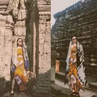 盛世尼曼纱巾女夏披肩围巾两用夏天用海边沙滩巾超大旅游丝巾夏季薄款防晒