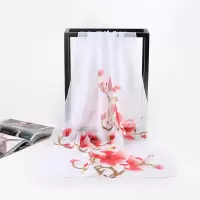 盛世尼曼玉兰花雪纺小丝巾韩国围巾夏季薄款装饰多功能沙滩巾海边纱巾韩版