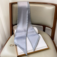 盛世尼曼千鸟格文艺小长条丝巾女百搭春秋发带领巾领带搭配衬衫西装绑包包