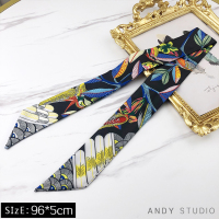 盛世尼曼韩版春秋法式百搭薄款细窄长条小领巾装饰手提包包丝巾绑带方巾女