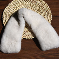 盛世尼曼獭领子毛定制方领立领冬大衣围脖百搭皮草围巾通用白色黑色