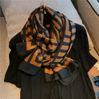 盛世尼曼冬季保暖丝巾女两用围巾春秋款百搭旅游防晒棉麻洋气时尚格子披肩