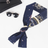 盛世尼曼丝巾女春秋百搭长款方巾双面领巾韩国领结缎面小丝巾围巾印花纱巾