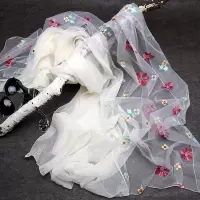 盛世尼曼丝巾围巾春秋季百搭女纱巾防晒披肩薄款秋冬款洋气时尚夏季绣花