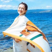 盛世尼曼防晒丝巾女夏季薄款海边百搭章子怡同款围巾披肩超大纱巾沙滩巾夏