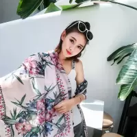 盛世尼曼防晒沙滩巾海边丝巾百搭旅游度假夏季薄款披肩两用纱巾女泰国围巾