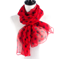 盛世尼曼韩版丝巾女春秋夏季防晒围脖百搭乔其纱巾波点长款披肩装饰薄围巾