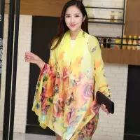 盛世尼曼丝巾女秋款洋气时尚春秋百搭超大围巾披肩长款韩版多功能雪纺纱巾