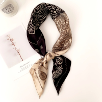 盛世尼曼韩国腰果花拼色复古chic小方巾空姐领巾发带女装饰文艺小丝巾围巾