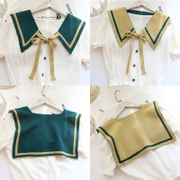 盛世尼曼减龄学院风系带小披肩 纯色外搭坎肩女潮假领针织护肩围巾街拍