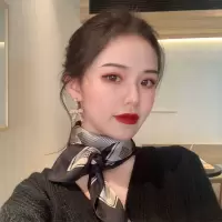 盛世尼曼复古千鸟格小方巾女薄丝巾春秋薄款围脖韩国装饰围巾百搭空姐领巾