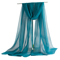 盛世尼曼春秋小丝巾女韩版防晒围脖纱巾薄长款纯色围巾装饰披肩乔其纱夏季