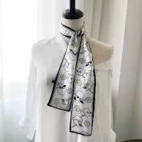 盛世尼曼小长条细窄丝巾女百搭懒人夏季脖子夏天薄款防晒围巾方巾飘带领巾