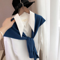 盛世尼曼韩系针织披肩外搭女春秋打结坎肩护肩围巾围脖护颈小搭肩纯色保暖