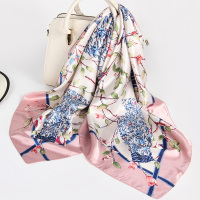 盛世尼曼方巾潮牌街头丝巾正方形方块大方巾90丝巾秋款洋气时尚围巾女春秋