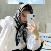 盛世尼曼90cm大方巾复古气质丝巾发带女百搭薄款围巾韩国领巾披肩外搭装饰