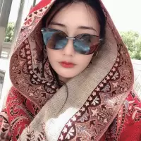 盛世尼曼民族风红色旅游披肩围巾云南丽江西藏沙漠拍照青海湖茶卡盐湖披肩