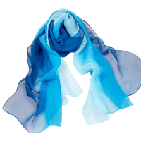 盛世尼曼纯色渐变色纱巾培训形体礼仪训练模特走秀丝巾女薄纱滩巾百搭披肩