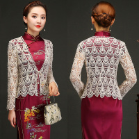 盛世尼曼旗袍外搭外套女开衫披肩夏复古薄款百搭优雅2019新款长袖针织外