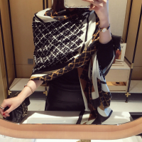 盛世尼曼小溜家2020春季新款高级雅棕色旅游防晒披肩丝巾女纱巾棉麻围巾