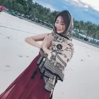 盛世尼曼沙滩防晒披肩女夏民族风围巾泰国旅游丝巾超大海边纱巾长款沙滩巾
