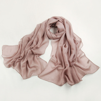 盛世尼曼豆沙色围巾女纯色长条棉麻薄款亚麻春秋百搭麻质长款披肩外搭丝巾