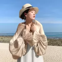 盛世尼曼雪纺披肩女夏季外搭丝巾开车防晒器空调薄遮阳纱巾搭肩宽松袖套
