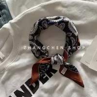 盛世尼曼法式复古腰果花丝巾小方巾发带女百搭春秋头饰扎发丝带装饰小领巾
