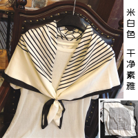 盛世尼曼丝巾女秋冬款洋气时尚百搭条纹90大方巾春秋搭西装披肩小方巾围巾