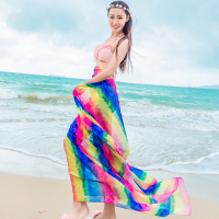 盛世尼曼韩国薄丝巾女春秋超大雪纺夏季长围巾两用披肩沙滩巾防晒装饰洋气