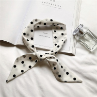 盛世尼曼韩版圆点细窄长条小丝巾女腰带简约学生波点雪纺小领巾飘带围巾