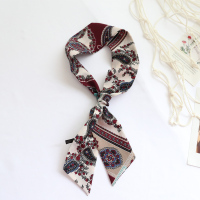 盛世尼曼韩版窄长条小丝带巾领巾 缠绑包包手柄发带丝巾头巾波点丝巾飘带