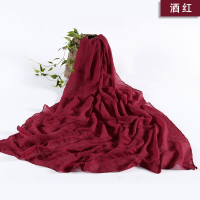 盛世尼曼棉麻茶卡盐湖围巾女纯色超大丝巾夏季薄款防晒披肩海边纱巾沙滩巾