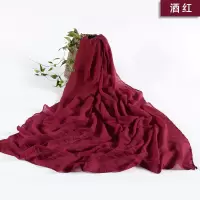 盛世尼曼棉麻茶卡盐湖围巾女纯色超大丝巾夏季薄款防晒披肩海边纱巾沙滩巾