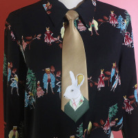 盛世曼尼荷囊土酷小领带衬衫女原创复古演出短款儿童男制服配饰懒人学院兔