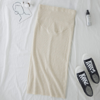 盛世尼曼韩国2021春装新款孕妇半身裙托腹针织裙子中长款坑条半裙包臀长裙