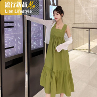 shengshigel妈咪~孕妇套装时尚个性方打长裙+防晒衫两件套