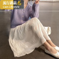 shengshi孕妇半身裙托腹压褶雪纺裙装中孕妇裙子半裙百褶裙