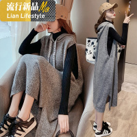 shengshi孕妇装装2020新韩版中针织马甲时尚两件套连衣裙