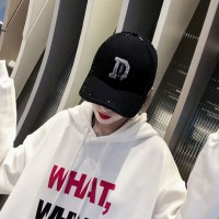 盛世尼曼亮钻字母帽子女韩版潮流学生鸭舌帽女士棒球帽百搭社会网红时尚