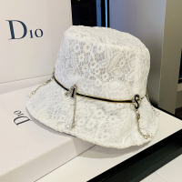 盛世尼曼夏天大檐帽子女出游防晒透气渔夫帽蕾丝挂坠珍珠水钻盆帽太阳帽潮帽子