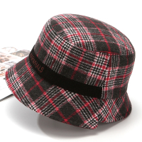 盛世尼曼中老年人帽子女秋冬天妈妈方格加厚棉盆帽奶奶渔夫帽老太太毛呢帽