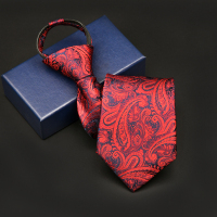 盛世曼尼一拉得男士时尚正装商务欧美佩斯利复古腰果花纹领带8CM宽版拉链