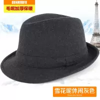 盛世尼曼帽子男春秋礼帽男士帽子冬毛呢保暖秋冬中老年人爵士帽冬天老人帽帽子