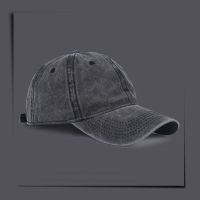 盛世尼曼复古水洗做旧灰鸭舌帽水泥灰弯檐棒球帽女街头网红同款帽子男潮帽子