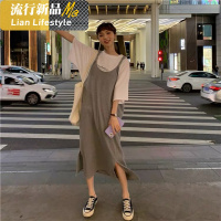 shengshi可盐可甜孕妇装套装时尚20新气质显遮肚背裙两件套